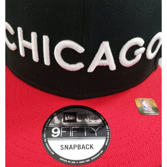 Chicago Bulls Hat Cap City Edition Snapback Snap Back 9Fifty Black New Era - Picture 2 of 8